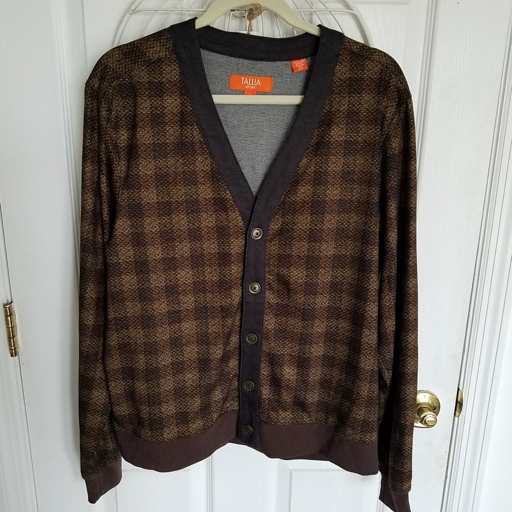 TALLIA Sport Cardigan Plaid Size Large
